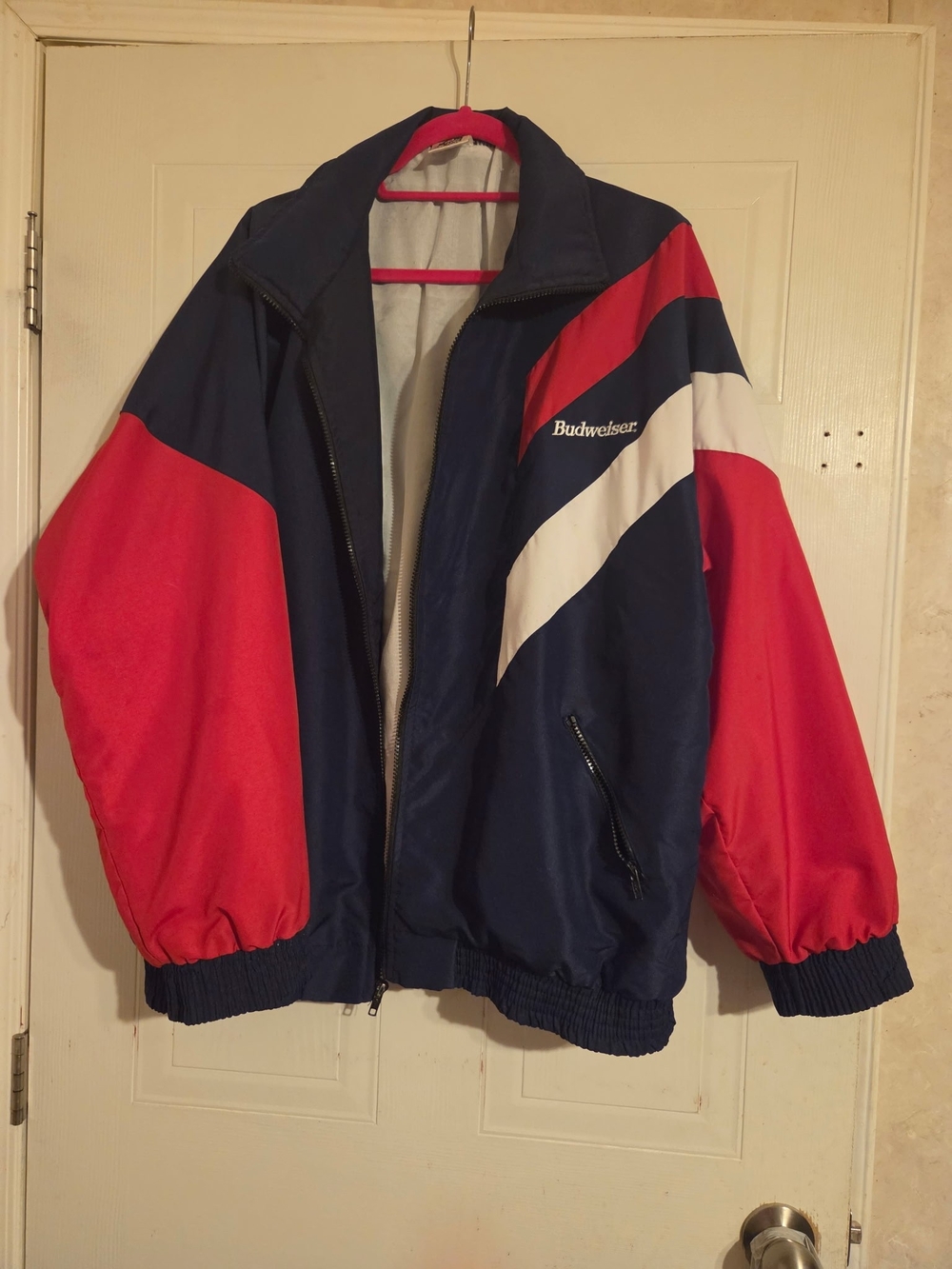 Budweiser Navy, Red and White Retro Windbreaker Jacket